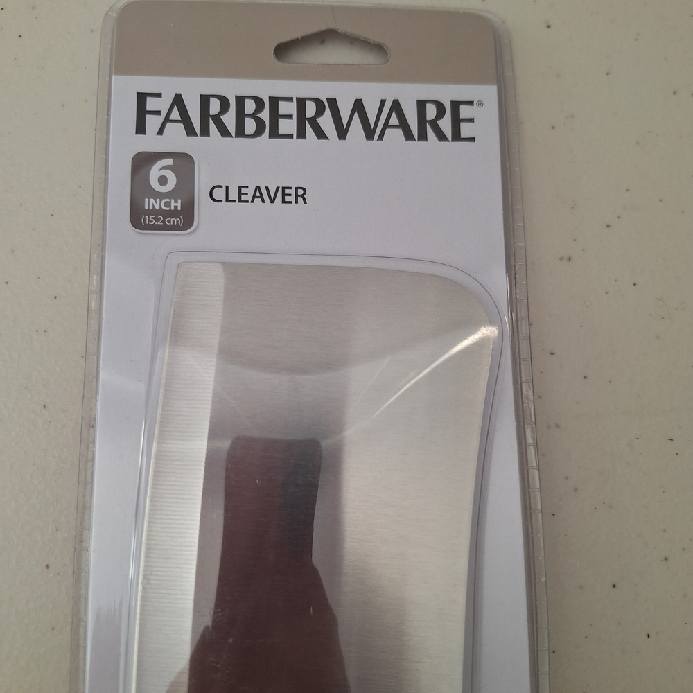 Farberware 6" High Carbon Stainless Steel Cleaver Knife Chopper Razor Sharp - Picture 4 of 9